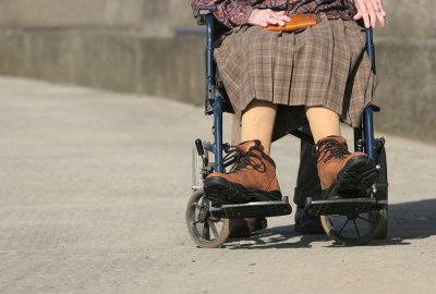 a women on  a wheelchair